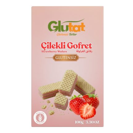 Glutensiz Çilekli Gofret
